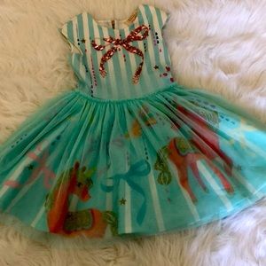 Hannah Banana turquoise unicorn dress size 5T